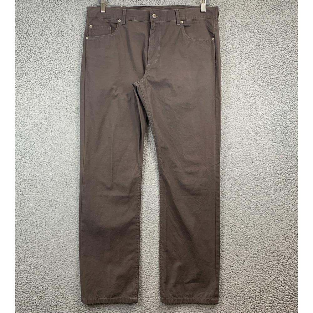Woolrich Pants Mens 36x32 Regular Fit Straight Zip Fly Cotton Dark Wheat Brown